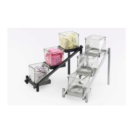 Cal-Mil Cal-Mil One by One Glass Jar Display 6-1/4"W x 13-1/4"D x 11-1/2"H Black 1149-13